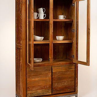 Vitrine altes Teakholz Russ Einrichtungen