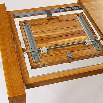 Holztisch#Wildeiche#Eiche#Russ-Einrichtungen#Bissee#Antikhof-Bissee#Ausziehtisch