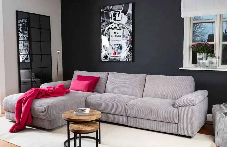 Sofa Portland in grau bei RUSS Einrichtungen - Bissee